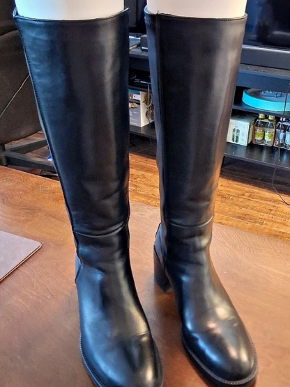 Black Heeled Knee-High Boots